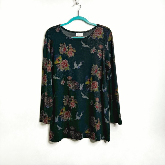 Soft Surroundings Floral Crane Soft Tunic - Picture 1 of 10